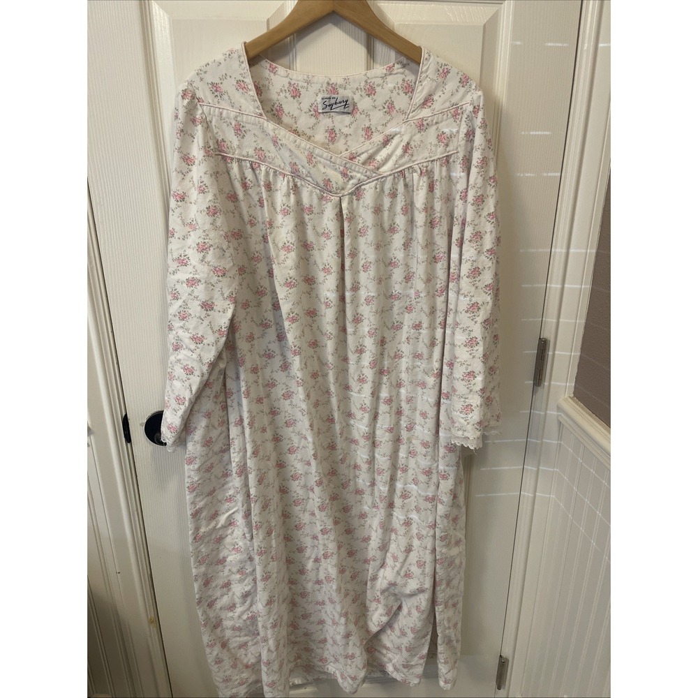 Styled by Saybury Traditional Nightgown House Dress Flannel Cotton